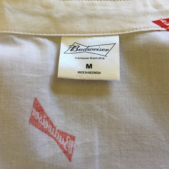 T-shirt Budweiser Homme - Manches Courtes - Taille L - Rouge - Neuf Sans étiquettes